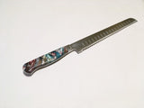 Challah Knife, Serrated Japanese VG-10 Stainless Steel, Colorful Acrylic Handle, Shabbat Knife, Bread Knife, Holiday Meals, Made to Order