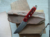 hand-forged red bone carry knife by Metals Artisan