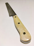 VG-10 serrated steel challah knife with custom handle