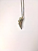 Gold, Silver, and Tourmaline Handmade Pendant on 18" Sterling Silver Necklace, One of a Kind Pendant Gift, Pink and Teal